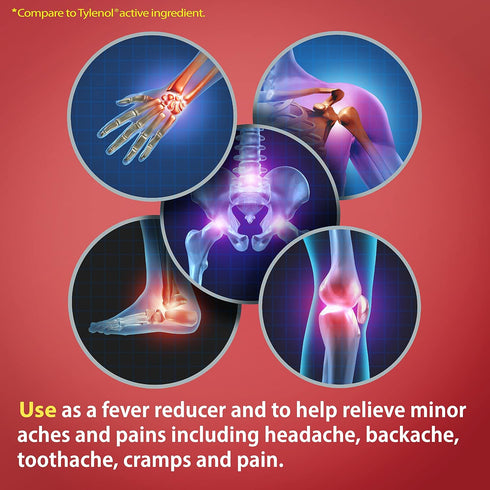 HealthA2Z® Extra Strength Pain Relief | Acetaminophen 500mg | Contains No Aspirin | Fever Reducer | Pain Reliever (500 Count (Pack of 1))...