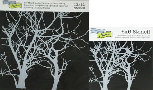 The Crafter's Workshop Set of 2 Stencils - Branches 12" x 12" Large and 6" x 6" Mini - Includes 1 Each TCW208 and TCW208s - Bundle 2 Items...