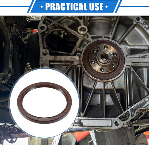 2 Pcs Engine Crankshaft Oil Seal Compatible for Toyota Sienna 1998-2015, Durable Rubber Brown Oil Seal...