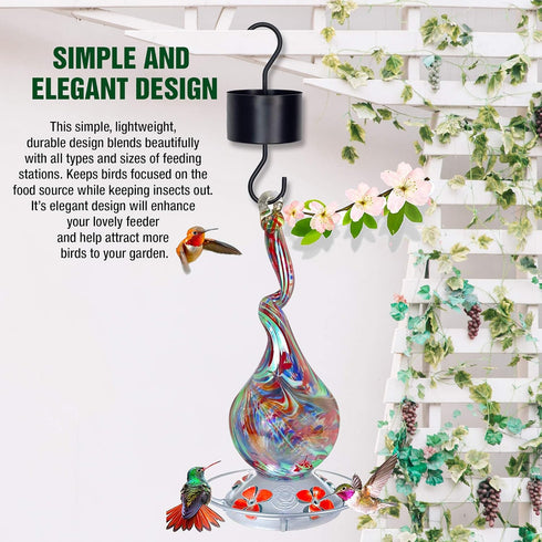 Hummingbird Feeder Insect Ant Moat, Extra Large, 2 x 2 Pack, Black, includes 2 Cleaning Brushes...