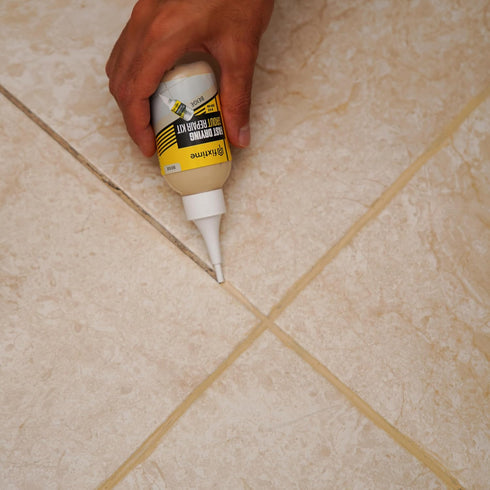 Tile Grout Repair Kit, Beige Grout Filler Tube 8 oz, Grout Repair Renews, Fast Drying Repait Kit, Grout Sealer for Floor Tile - Spatula Included (...