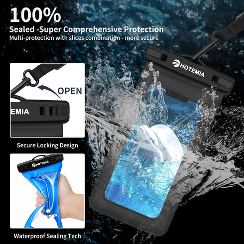 Waterproof Cell Phone Pouch Floating, Waterproof Float Phone Case Underwater Dry Bag with Neck Lanyard and Armband Compatible for iPhone Samsung G...