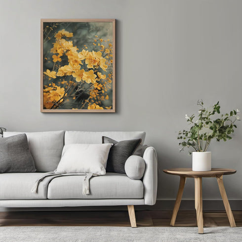 Posterizer 1 pcs-dainty yellow flowers in the wild-Floral & Botanical Art-Abstract & Modern Art-Decor for Home & Office- UNFRAMED Wall Art...