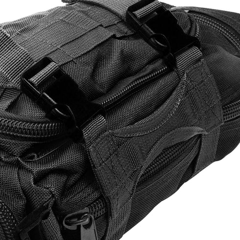 Fishing Bag Fishing Tackle Bag with Rod Holder Water-Resistant Waist Fishing Bag Fishing Gear Bag for Outdoor (Black)...