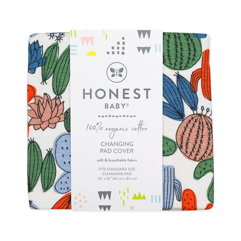 HonestBaby Boys Organic Cotton Changing Pad Cover, Cactus, One Size...