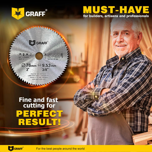 3 Inch Circular Saw Blade for Wood, Plywood, Laminate, Drywall, Plastic – 80T Wood Cutting Disc with 3/8 Inch Arbor from GRAFF...