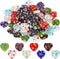 SUNNYCLUE 1 Box 80Pcs Glass Heart Beads Handmade Millefiori Glass Flower Bead Lampwork Beads Valentine's Day Red Heart Beads for Jewelry Making Be...