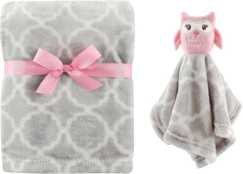 Hudson Baby Unisex Baby Plush Blanket with Security Blanket, Gray Owl, One Size...