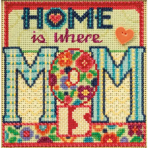 Mom Beaded Counted Cross Stitch Kit Mill Hill 2015 Buttons & Beads Spring MH145101...