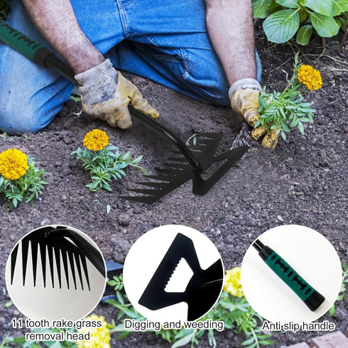 MINGRI Weed Puller Tool, Portable Garden Weeder Tool, Weed Remover Tool, Hand Weeding Tool with Gloves, Manganese Steel Forged Hand Weeder, Uproot...