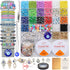 JIYIEW Evil Eye Bracelet Kit 4mm Glass Seed Beads Jewelry Making Kit with Evil Eye Beads, Evil Eye Charms, Clay Beads, Gold Spacer Beads and Elast...