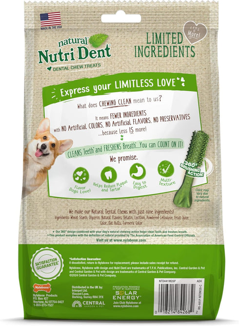 Nylabone Nutri Dent Dog Dental Chews - Natural Dog Teeth Cleaning & Breath Freshener - Dental Treats for Dogs - Fresh Breath Flavor, Small (28 Cou...