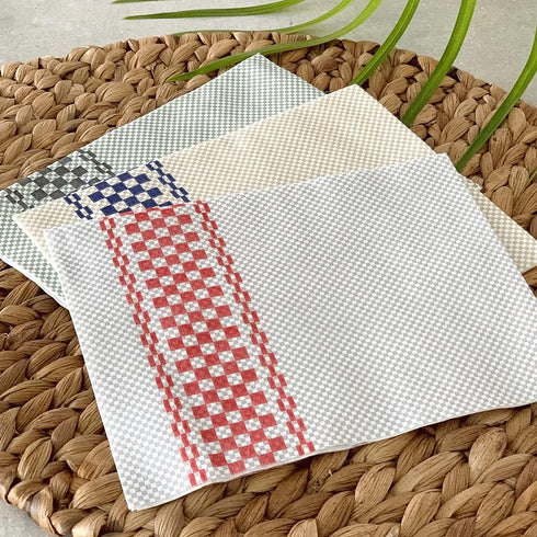 Premium Disposable Kitchen Line Checker Towels | Biodegradable and Compostable (Green/Grey 25ct)...