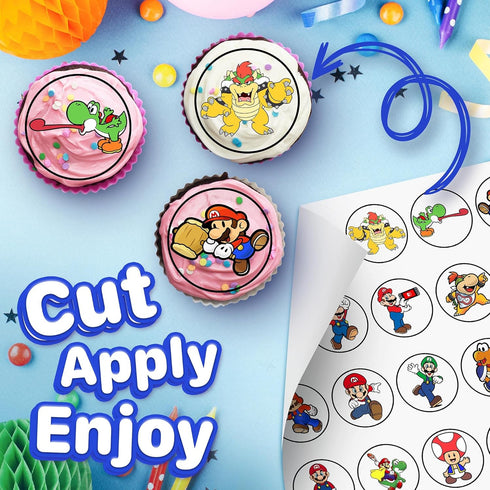 30 x Edible Cupcake Toppers – Classic Video Game Themed Collection of Edible Cake Decorations...