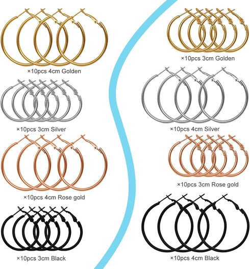 Huwujiu 80pcs Earring Hoops for Jewelry Making, Earrings Beading Hoop Earring Finding Circle Round Circle Round Beading Hoops for Earring DIY Craf...
