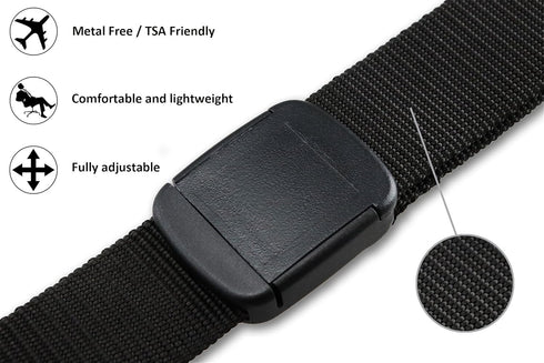 Thomas Bates Nylon Outdoor Hiker Belt Easy Trim Webbing for Perfect Fit Up to Size 42in Heavy Duty Plastic Adjustable Buckle...