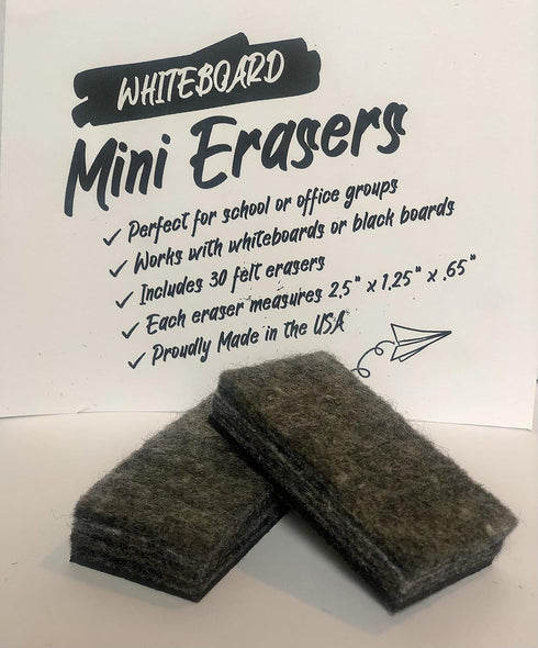 30 Pack Mini Dry Erase Whiteboard Erasers for School & Office...