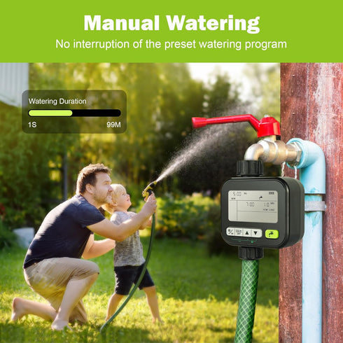Sprinkler Timer, Water Timers for Hoses Programmable,Irrigation Timer Outdoor with 3-Time Modes/Rain Sensor/Manual Watering, Ipx5 Waterproof,1 Out...