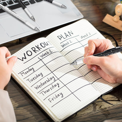 40 Pieces 6 in 1 Ballpoint Pen Multi-function Screwdriver Pen Multi-tool Pen with Ruler Level Gauge and 40 Pieces Black Ink Refills...