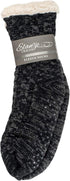 Elanze Designs Simple Knit Womens One Size Plush Lined Non Skid Indoor Slipper Socks...