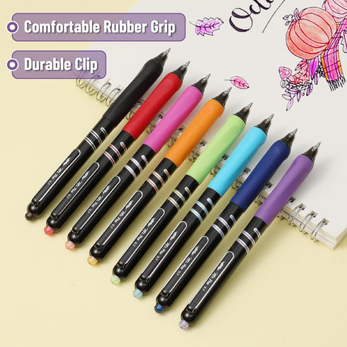 Mr. Pen- Retractable Gel Pens, 8 Pack, Vibrant Barrels, Fast Dry, Colorful Ink Gel Pens Fine Point 0.7mm, Retractable Pens, Cute Pens, Gel Ink Pen...