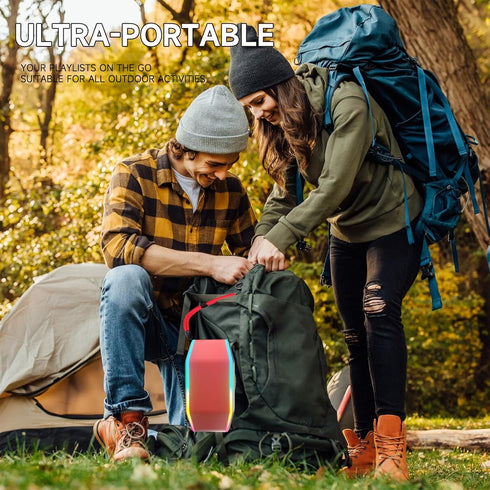 Bluetooth Speaker, Portable Wireless Speaker Waterproof IPX7 Bluetooth Speakers Loud Stereo Sound with LED Light TWS Speakers Suitable for Travel,...