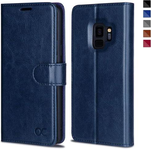 OCASE Samsung Galaxy S9 Case Leather Flip Wallet Case for Samsung Galaxy S9 Devices (Blue)...