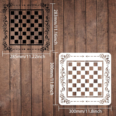 FINGERINSPIRE Modern Checkerboard Template 11.8x11.8inch Painting Chess Checkers Lined Gameboard Family Game Home Decor Gift Best Vinyl Large Sten...