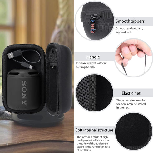Khanka Hard Travel Case Replacement for Sony SRS-XB13 Extra Bass Compact Portable Waterproof Bluetooth Speaker (Black)......