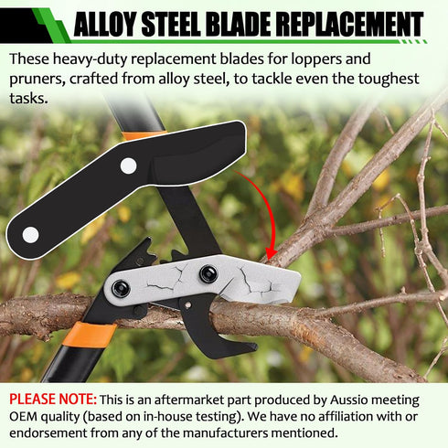 (2-Pack) Steel Replacement Blade for Fiskars Loppers - Compatible with PowerGear Bypass Lopper25" & 31" and 27" PowerGear 2 Bypass Loppers - Loppe...