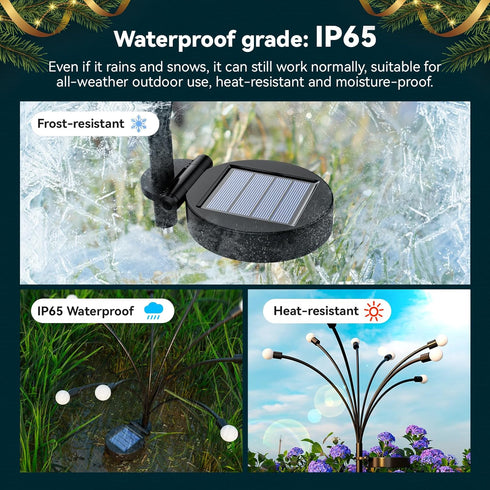 Solar Garden Lights 2-Pack 16 LEDs with Two Light Modes, Firefly Garden Lights Solar Outdoor, Swinging Garden Lights Solar Powered Waterproof for ...
