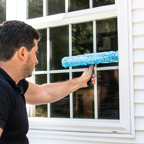 Unger Professional 2-in-1 Squeegee & Scrubber - 10” Window Cleaning Tool – Cleaning Supplies, Squeegee for Window Cleaning, Commercial & Residenti...