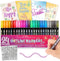 Jim&Gloria Girls Gifts Outline Markers - Birthday Teen Trendy Stuff, Double Line Silver Metallic Glitter Paint Pens Set + Stencils, DIY Crafts Scr...