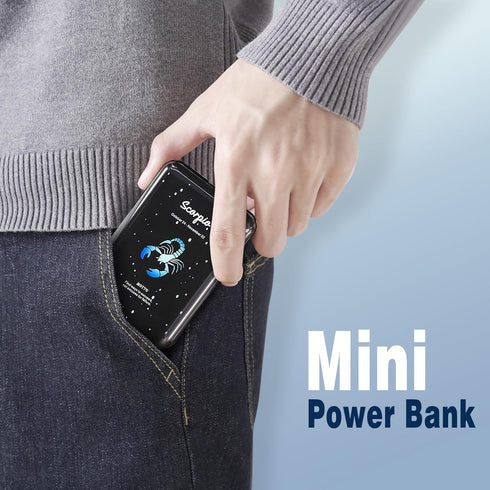 Mini Power Bank 10000mAh,Small Portable Charger USB C in/Output 22.5W Fast Charging,Best Gift for Various Festivals - Constellation Battery Pack f...