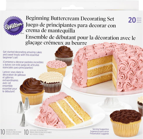 Wilton Beginning Buttercream Decorating Set, 20-Piece Cake Decorating Kit...