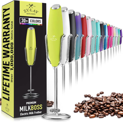 PRO MILK FROTHER WAND - ULTRA HIGH SPEED HANDHELD FROTHER - UPGRADED STAND - Powerful Handheld Mixer with Infinite Uses - Super Instant Electric F...