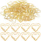 100Pcs Gold Heart Paper Clips Cute Small Paper Clips for Funny Heart Clips Kids Office Supplies Paper Clamps Wedding Decoration Crafts Scrapbookin...