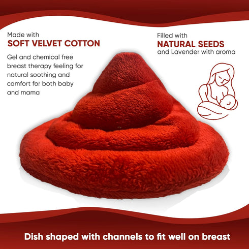 Organic Flax Seed and Lavender Microwavable Breast Heating Pads for Breast Feeding Pain Relief - Plush Heat Packs or Cold Breast Therapy Pack Brea...