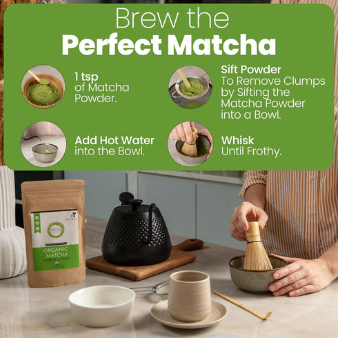 Matcha Wellness Superior Culinary Grade Organic Matcha Powder – 3.5oz Authentic Japanese Green Tea Powder from Kyoto – Perfect for Matcha Lattes, ...