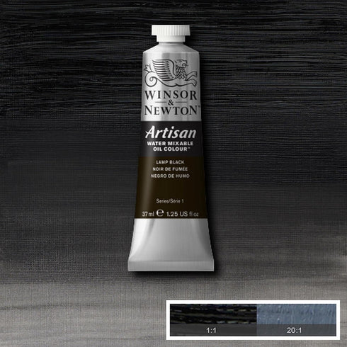 Winsor & Newton Artisan Water Mixable Oil Colour, 1.25-oz (37ml), Lamp Black...
