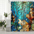 LIVILAN Mermaid Shower Curtain, Jellyfish Fabric Bathroom Curtains Set with Hooks Marine Ocean Animals Bathroom Decor Washable 72x72 Inches...