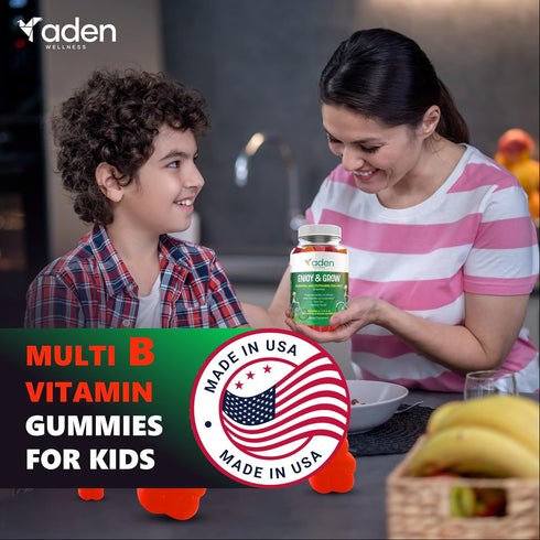 Multi B Vitamin Gummies for Kids – with B-Complex B6 B12 B9 (Folate) B7 (Biotin) B5 (Pantothenic Acid), A, C, D, E, Zinc, Iodine, Inositol – Energ...