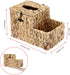 Sumnacon Square Woven Tissue Box Cover - Decorative Cube Wicker Tissue Box Holder with Side Organizer, Rustic Water Hyacinth Tissue Holder for Liv...