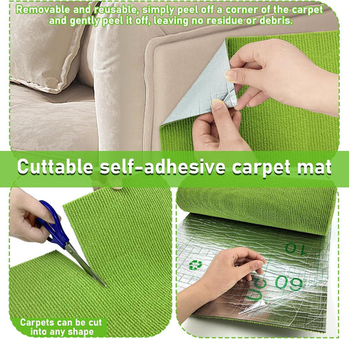 Trimmable Cat Scratching Post Carpet Covered 78.7”x15.8” Self-Adhesive Cat Tree Shelves Replacement Parts Mat Cat Scratcher for Cat Tree Shelf Ste...