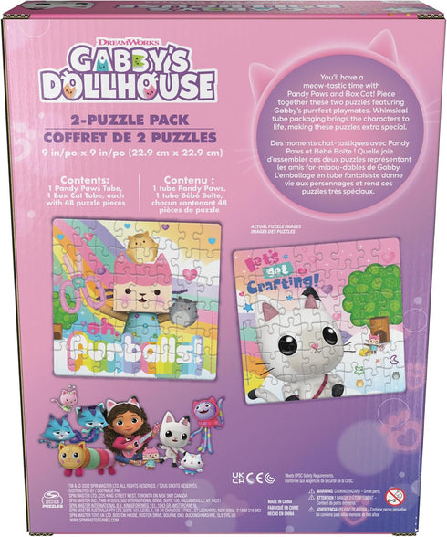 Spin Master Games Gabby’s Dollhouse, 2-Puzzle Pack 48-Piece Jigsaw Puzzles in Character Storage Tubes Gabby’s Dollhouse Toys Kids Puzzles, for Pre...