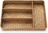 Seagrass Storage Basket with Compartments Utensil Tray for Organization Silverware Flatware Rectangular Shelf Baskets with 4 Sections Natural...
