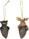 Slifka Sales Co. 2 Piece Set Bear & Moose Pinecone Hanging Christmas Ornaments...