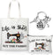 3Pcs Sewing Tote Bag Canvas Bag with Keychain, Funny Quilting Sewing Gifts for Seamstress Women Sewing Lovers Mom, Sewing Cosmetic Bag Organizer M...