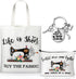 3Pcs Sewing Tote Bag Canvas Bag with Keychain, Funny Quilting Sewing Gifts for Seamstress Women Sewing Lovers Mom, Sewing Cosmetic Bag Organizer M...