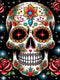 SKRYUIE 5D Diamond Painting Skeleton Full Drill, Paint with Diamond Art Kits for Adults Rose, DIY Skull Flower Painting by Number Kits Cross Stitc...